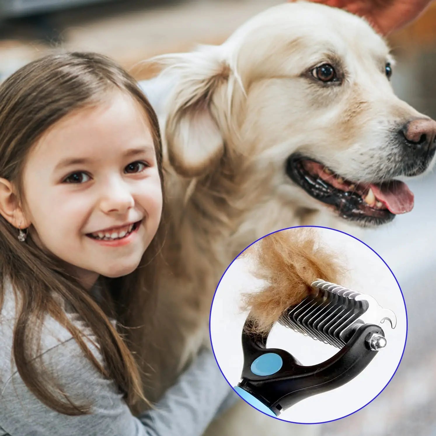 CoatCare undercoat deshedding brush for dogs and cats