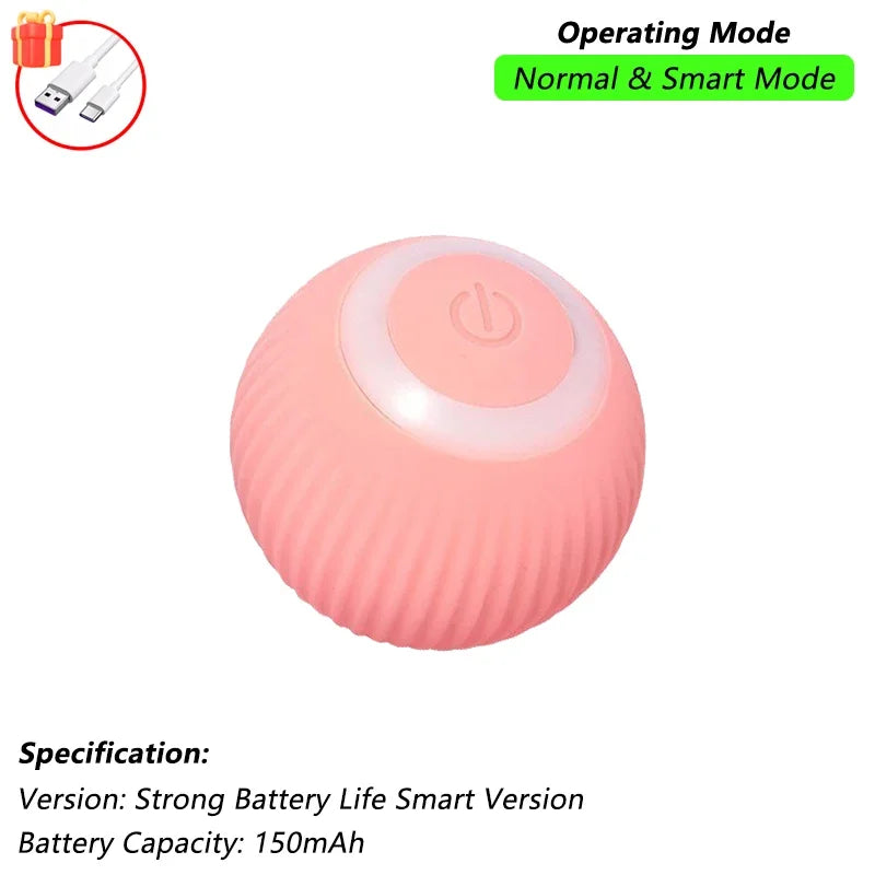 Zoomie ball with faux tail attachment