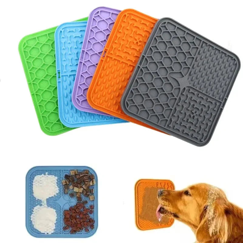 CalmChew silicone lick mats in four colours