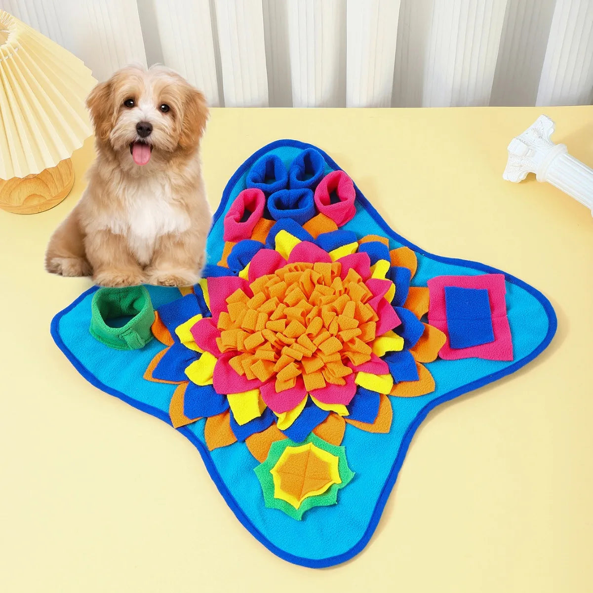 NoseWork snuffle mat fabric fronds hiding treats