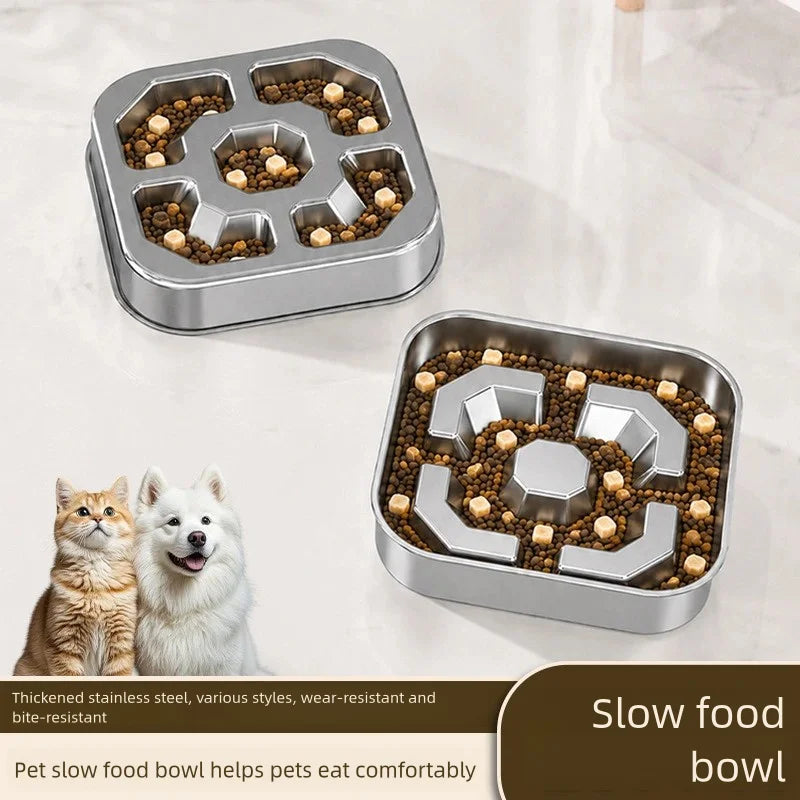 SteelServe stainless steel slow feeder bowl