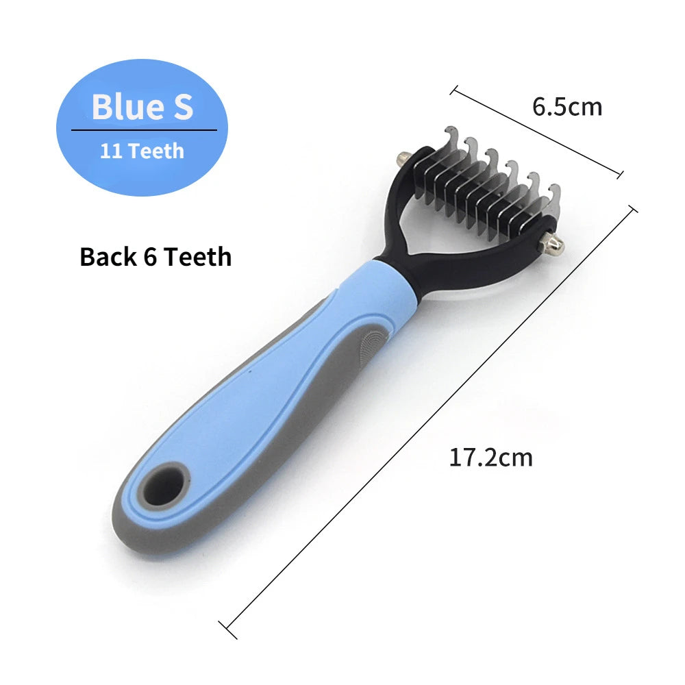 CoatCare brush lifting loose undercoat from a dog